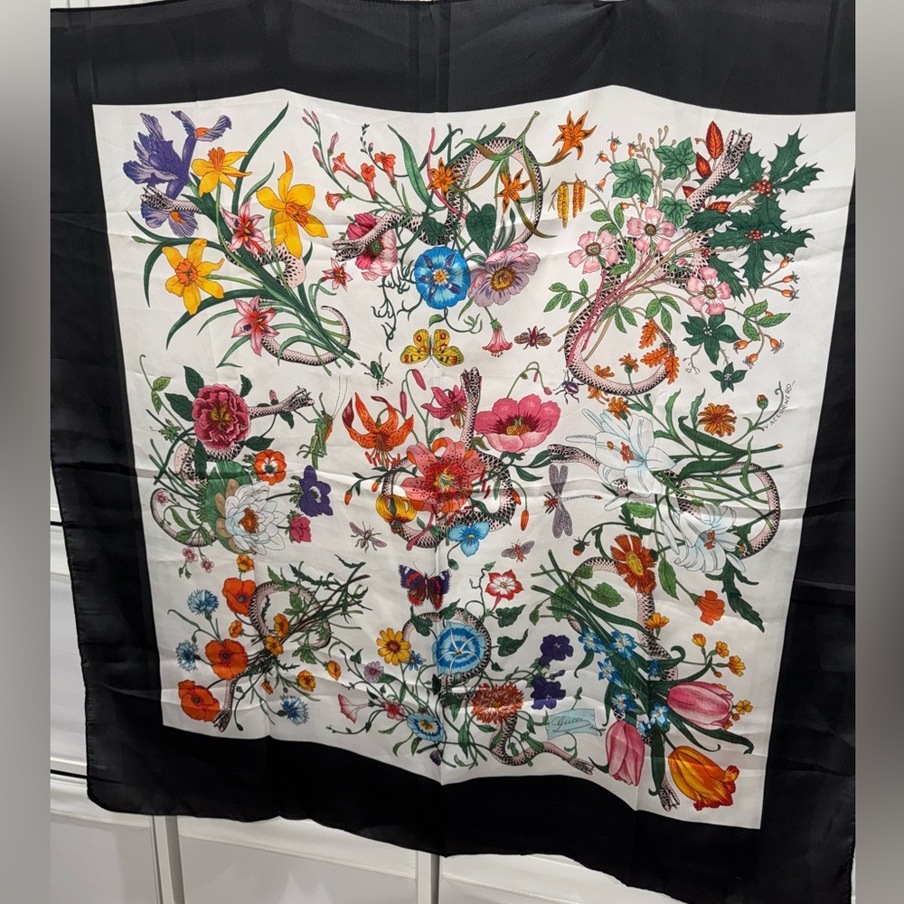 Gucci Floral Silk Scarf